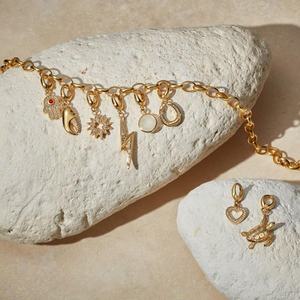 Collar de Acero Inoxidable Impermeable Popular con Colgante de Letra de Cristal y Cadena de Eslabones Básicos DIY, Dijes de Moda de 18K - Product Image 4