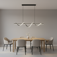 Lampu Gantung Pipa Air Panjang Gaya Nordik untuk Ruang Belajar/Kamar Tidur, Tinggi Dapat Disesuaikan, LED Dimmable, Lampu Chandelier Terlaris Terbaru
