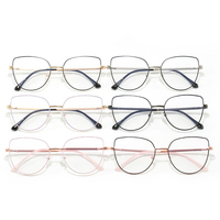 Lunettes de vue anti-lumière bleue BK T8038 Cat Eye pour femmes, monture en métal, protection UV400, lunettes optiques, or noir, tendance