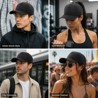 Casquette de baseball perforée unie, respirante, découpée au laser, 5 panneaux, visière incurvée réglable, logo personnalisé, unisexe, vente en gros, OEM, faible MOQ