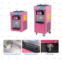 Machine à crème glacée WICE 3 saveurs, pour un usage domestique et en restaurant, préparée avec des ingrédients à base de fruits, de lait et d'eau.