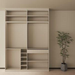 <span class=keywords><strong>Armoire</strong></span> intégrée sans poignée de style moderne, système de placard personnalisé à ouverture par pression pour meubles de chambre - Product Image 1