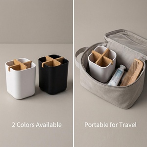 Soporte Ecológico de Bambú para Cepillos de Dientes y Portalápices, Biodegradable, para Hoteles, Oficinas y Baños - Product Image 2