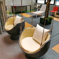 Fauteuil suspendu en rotin en forme de nid d'oiseau, chaise berçante pour la maison, chaise suspendue en forme d'œuf pour balcon intérieur