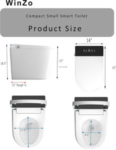 Inodoro con Silla PLMR TY501 <span class=keywords><strong>para</strong></span> Dormitorio o Sala de Estar, Unidad de Inodoro de Cerámica de Una Pieza con Doble Descarga Automática - Product Image 3