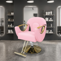 Fauteuils de coiffure modernes pour salon de beauté, fauteuils inclinables roses pour femmes, fauteuils de styliste capillaire