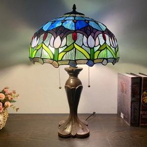 Lámpara <span class=keywords><strong>de</strong></span> Escritorio LED <span class=keywords><strong>de</strong></span> Estilo Tiffany Europeo LongHuiJing <span class=keywords><strong>de</strong></span> 16 Pulgadas con Diseño <span class=keywords><strong>de</strong></span> Flor <span class=keywords><strong>de</strong></span> Tulipán en <span class=keywords><strong>Vidrio</strong></span> Teñido, Alimentación por CA, Aspecto Vintage, Simple y Flexible - Product Image 3