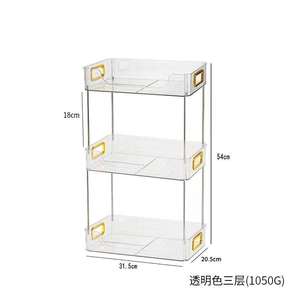 Organizador de Cosméticos Plegable de Plástico ABS con Certificación CE, Transparente, Desmontable, de Dos Niveles, Eficiente para Almacenamiento en Cocina y Baño - Product Image 4
