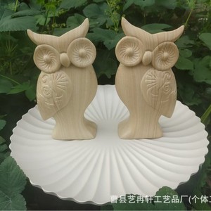 Figura de búho de madera en blanco para pintar y manualidades, material para proyectos de arte infantil, artículo decorativo de madera hecho a mano - Product Image 1