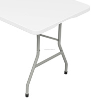 Table pliante en plastique robuste pour événements de restauration en plein air, table rectangulaire de pique-nique de 6 pieds avec pieds en acier