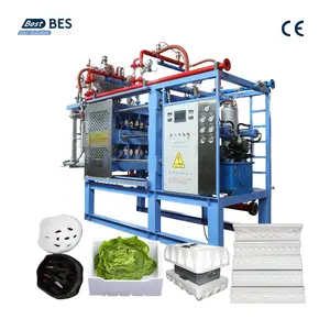 BES Automatic EPS Foam Fish Box Tray Making Machine For Cornice Fridge Package Waffle Pod Helmet Production Line