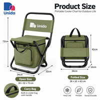 Chaise de camping portable avec sac isotherme, chaise pliante d'extérieur avec dossier pour la plage et les loisirs en plein air