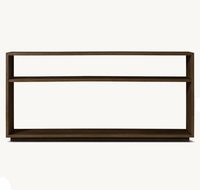 Console moderne minimaliste RH en bois massif, style nordique, chêne, pour salon, villa, entrée, couloir, avec étagère de rangement ouverte, pour la maison