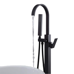 Robinet de baignoire autoportant en laiton massif de luxe avec cascade et <span class=keywords><strong>douchette</strong></span> à main <span class=keywords><strong>pour</strong></span> projets hôteliers - Product Image 1