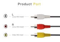 SYONG alta calidad 1,5 m 3 RCA Audio Video Cable Audio Video compuesto macho a macho Cable cobre para TV Home Theater receptores