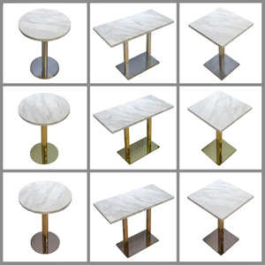 Lusso moderno tavolo da pranzo in marmo sinterizzato dorato <span class=keywords><strong>per</strong></span> caffè bistrot Bar Coffee Shop <span class=keywords><strong>ristoranti</strong></span> uso esterno Hotel - Product Image 4