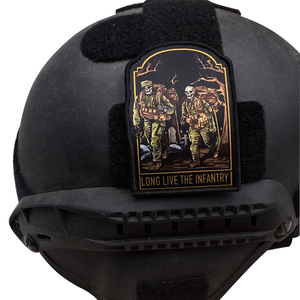 Chiến Thuật Sọ Bộ Binh Với Ba Lô Ngoài Trời Nhiệm Vụ Hộp Sọ Vá In Ấn Màu Đen Vải Móc Ủng Hộ Nhãn Vá Cho Túi Hat DIY - Product Image 3