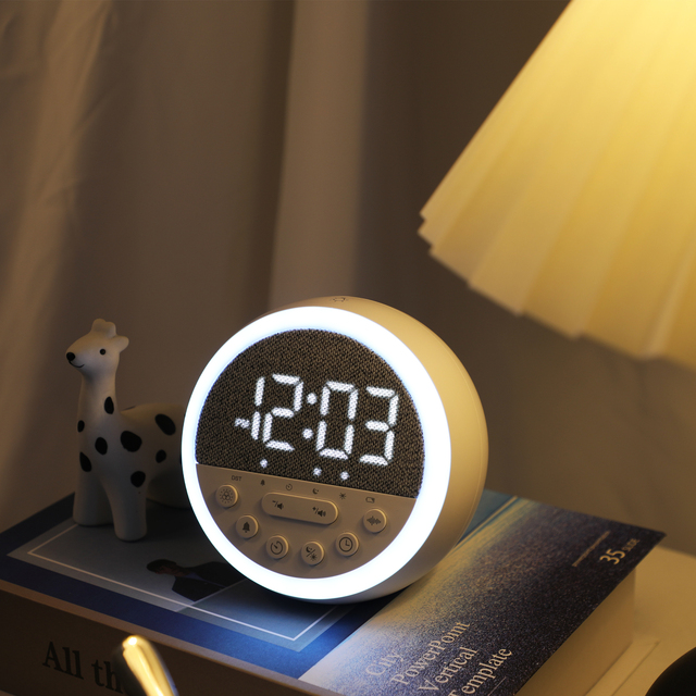 2025 Sunrise LED Alarm Clock for Kids Color-Changing Night Light with Snooze Sleep-Training Application for Bedroom Gift