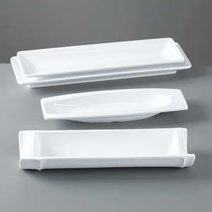 <b>Melamine</b> tableware, hot pot restaurant beef meatball creative shrimp paste <b>plate</b>, white rectangular side dish <b>plate</b>, restaurant - Product Image 2