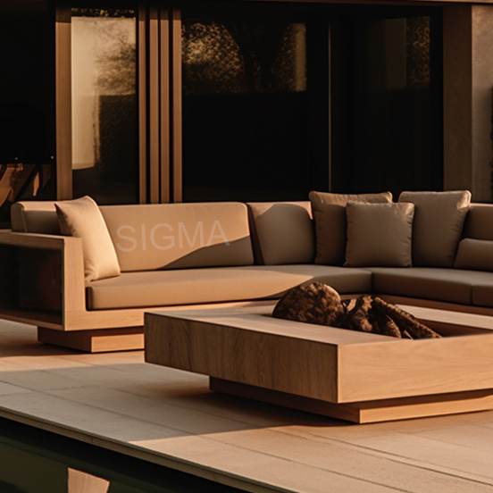 New arrival modern patio set teak wood garden sofas set outdoor furniture