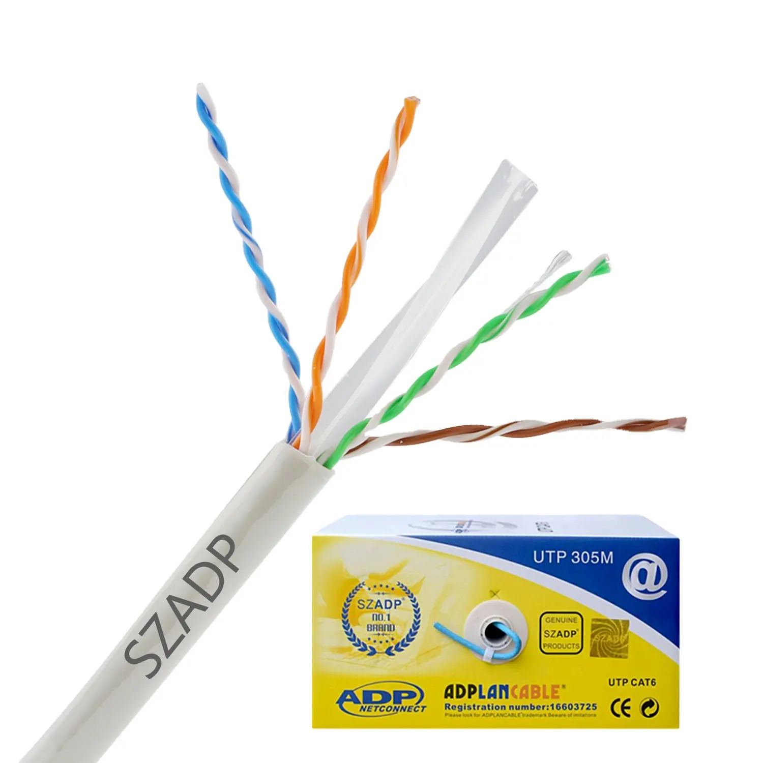 Good Quality CAT6 CAT6A CAT5E UTP/FTP Indoor/Outdoor 2*4P CCA/Copper 23AWG/24AWG Network Cable OEM Factory