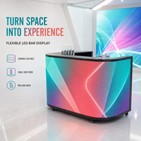 Écran LED flexible incurvé, affichage numérique mobile, comptoir publicitaire, écran double face pour événements, magasins de détail, hôtels