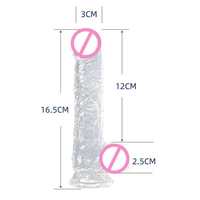 Dildo Realista Transparente Pequeño de 6 Pulgadas al por Mayor - Pene Artificial Delgado, Suave, Impermeable, con Ventosa, Juguete Sexual Anal para Parejas