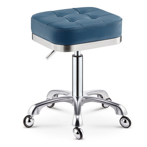 <span class=keywords><strong>Sgabello</strong></span> Moderno Girevole Regolabile in <span class=keywords><strong>Altezza</strong></span> per Salone di Bellezza, Sedia da Ufficio Moderna in Pelle PU, Sgabelli da Salone Girevoli con Ruote - Product Image 6