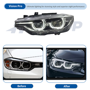 <span class=keywords><strong>Faro</strong></span> Delantero HETOP F30 2012-2018, Accesorios para Automóviles de Triple Color, Láser <span class=keywords><strong>Serie</strong></span> <span class=keywords><strong>3</strong></span>, LED Completo Amarillo, Blanco, Ámbar, STOCK LOCAL en EE. UU. para <span class=keywords><strong>BMW</strong></span> - Product Image 2