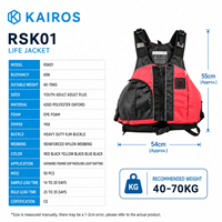 Gilet de sauvetage léger pour kayak et SUP RSK01 avec grandes poches, personnalisable OEM