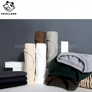 Camiseta de Manga Corta para Hombre, 300g, 100% Algodón, Tejido Grueso, Talla Grande, Hombros Caídos, Color Sólido, con Logotipo Frontal - Product Image 3