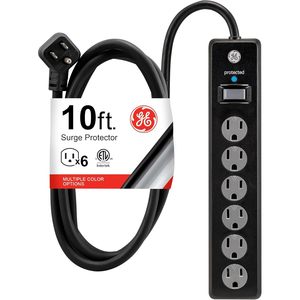 Multiprise de protection contre les surtensions à 6 prises avec cordon d'extension de 3 m et indicateur de protection - Product Image 1