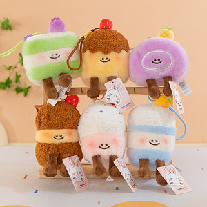 Custom Mini Dessert Plush Keychain, Bulk Promotional Gift Toys with Custom Logo, Low MOQ Soft Plush <b>Keyring</b> for Events - Product Image 1