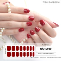 Nouveaux autocollants pour ongles en gel, poudre scintillante solide, style coréen-japonais, autocollants pour ongles semi-durcis UV