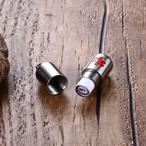 הגעה חדשה יכולה לפתוח נירוסטה התראה רפואית סמלה גלולה תליון שרשרת אבן משאבה אבן אבן חן לבן - Product Image 3