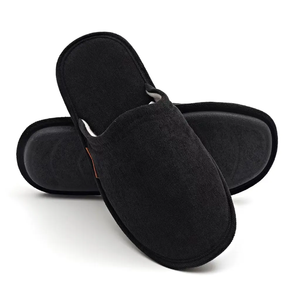 Mannelijke Winter Corduroy Trim Slippers Mule Schoenen Slippers