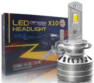 Nuevo Modelo X10 12v-24v Canbus Ready, Tubos Dobles de Cobre, Luces LED H4 para Niebla y Conducción, 200W 20000LM 6000K, Ajuste Universal, 2 Años de Garantía - Product Image 1