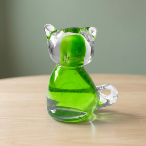 Figurine d'oiseau en verre de Murano vert artisanal, Art déco moderne, vase de table multifonctionnel, forme irrégulière, décoration de salon - Product Image 3