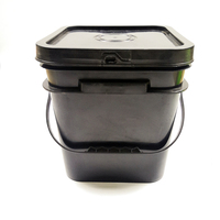 Conteneur de crème glacée plastique, seau carré en plastique 4 litres cuve transparente avec couvercle, récipient d'emballage alimentaire transparent