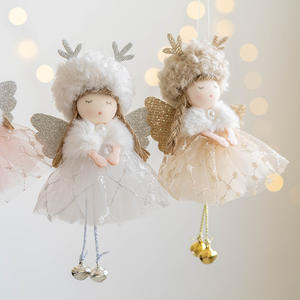 Nouvelles décorations d'ange de Noël Super douces en peluche <span class=keywords><strong>cerf</strong></span> bois d'ange ornement avec pendentifs de remplissage en coton PP - Product Image 5
