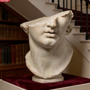 YOUFINE - Escultura de Busto de Mármol Blanco Antiguo, Decoración Artística para Interiores, para Vestíbulo de Hotel y Galería de Museo - Product Image 2