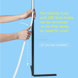 Tối Giản <span class=keywords><strong>RGB</strong></span> Thay Đổi Độ Sáng Bầu Không Khí LED Tripod Góc Sàn Đèn Âm Nhạc Đồng Bộ Đứng Ánh Sáng Cho Phòng Ngủ Khách Phòng Chơi Game Trang Trí Nội Thất - Product Image 3