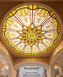 Lámpara de Techo de Vidrio Emplomado Personalizada, Estilo Catedral, Vintage Europeo, Duradera, para Decoración de Salón, Comedor, Hotel - Product Image 1