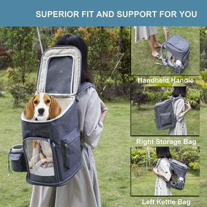 Sac à dos de <span class=keywords><strong>transport</strong></span> pour animaux de compagnie pour chats et chiots - Tissu Oxford, design élégant/durable, fermeture éclair, capacité de 18 lb, utilisation <span class=keywords><strong>en</strong></span> extérieur - Product Image 6