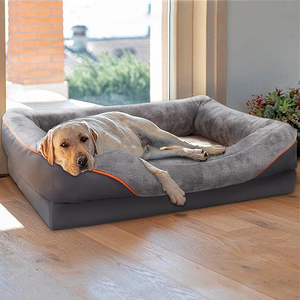 Cama ortopédica para perros grande, suave y duradera, espuma viscoelástica, impermeable, sofá de pana para mascotas, funda elevada cálida para cachorros, funda no extraíble - Product Image 1