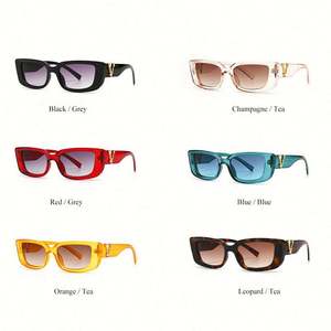 Gafas de Sol Rectangulares con Marco Pequeño, Colores Dulces Vintage de Lujo, Protección UV400, con Logotipo Personalizado, Nuevas Llegadas, para Mujer - Product Image 6