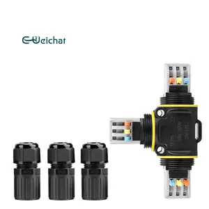 E-Weichat Led Light Waterproof Connector T-Type Screw-less Waterproof Cable Connector IP 68 Waterproof Connector