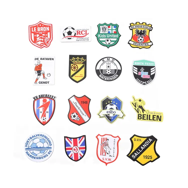 Jersey Emblem Abzeichen Designer Custom Football Club Logo Gewebte Aufnäher für Fußball Sport bekleidung