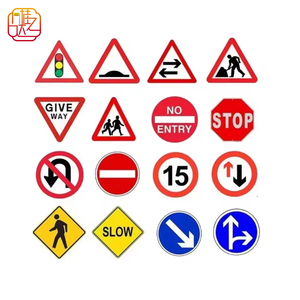 Paquete de Señales de Tráfico Multitipo Globales - Señalización de Seguridad Vial de Advertencia/Prohibición/Regulación (Cumplimiento Universal) Señal de Aluminio - Product Image 1