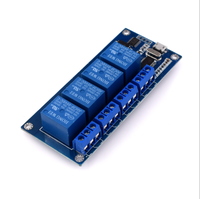 DC 5V 10A 4 8ช่องรีเลย์โมดูลไมโคร Usb แผงวงจรที่มีตัวบ่งชี้เครื่องคอมพิวเตอร์บนคอมพิวเตอร์ ICSE014A ซอฟแวร์ควบคุม